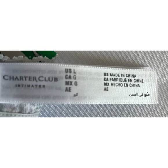 Charter Club Intimates Ladie's Gray Floral Cotton Lace Thong Underwear Large NEW - Picture 6 of 7